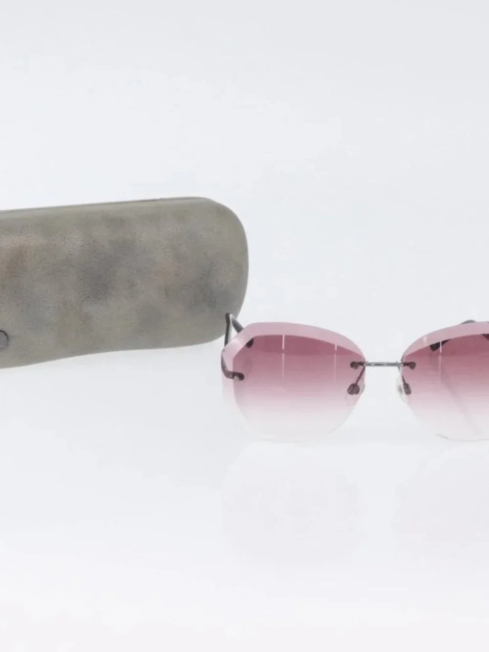 CHANEL Sunglasses metal Bordeaux CC Auth SW2292V